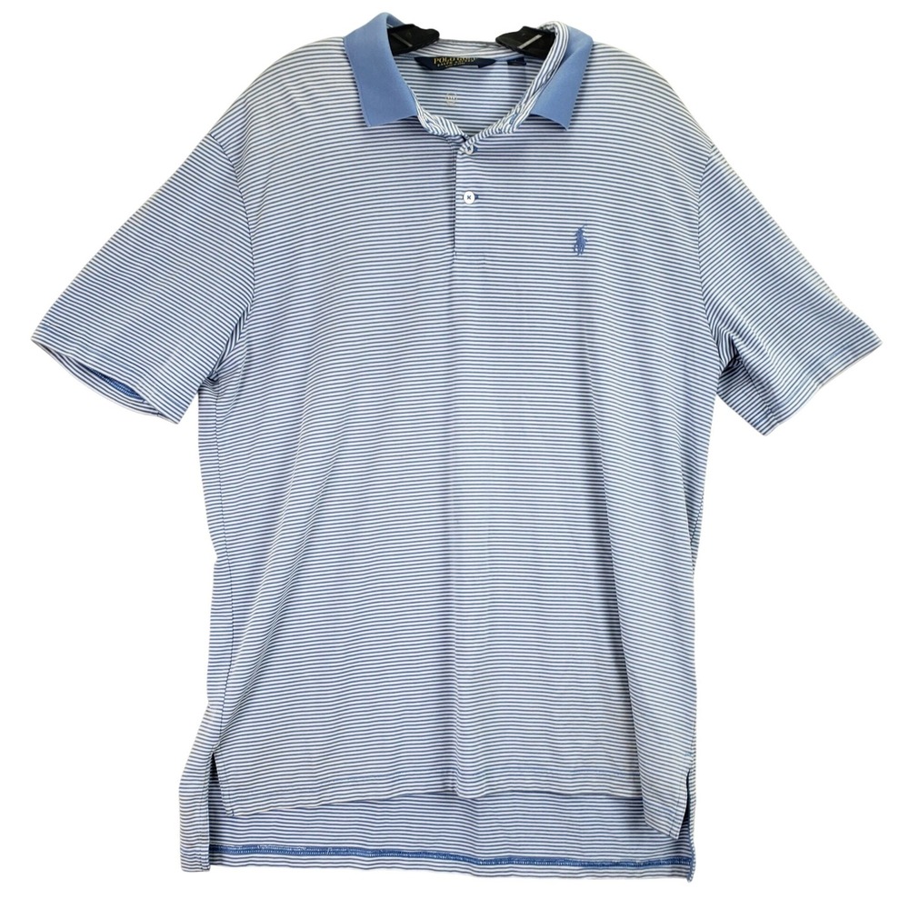 Polo Golf Ralph Lauren Micro Stripe Polo Shirt Mens Large Blue Classic Golfcore